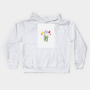 Tulips Watercolor Kids Hoodie